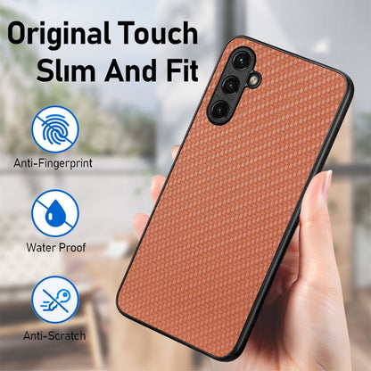 Carbon Fiber Texture Leather Back Cover Phone Case, For Samsung Galaxy A34 5G
