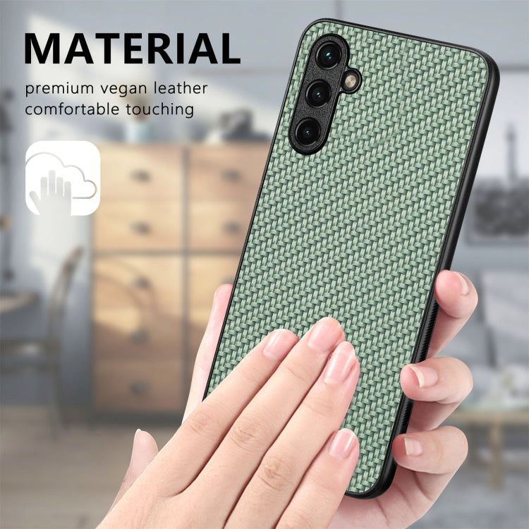 Carbon Fiber Texture Leather Back Cover Phone Case, For Samsung Galaxy A34 5G