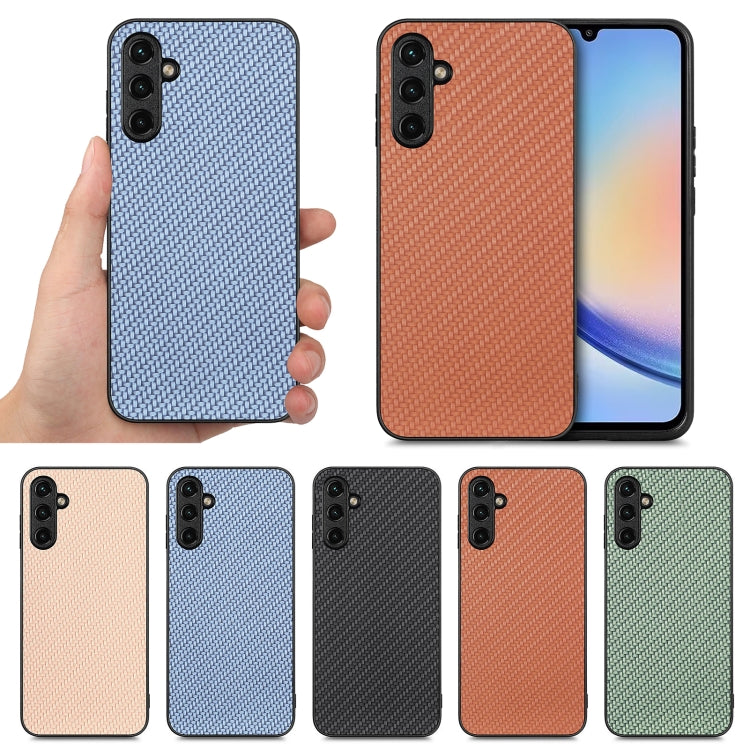 Carbon Fiber Texture Leather Back Cover Phone Case, For Samsung Galaxy A34 5G