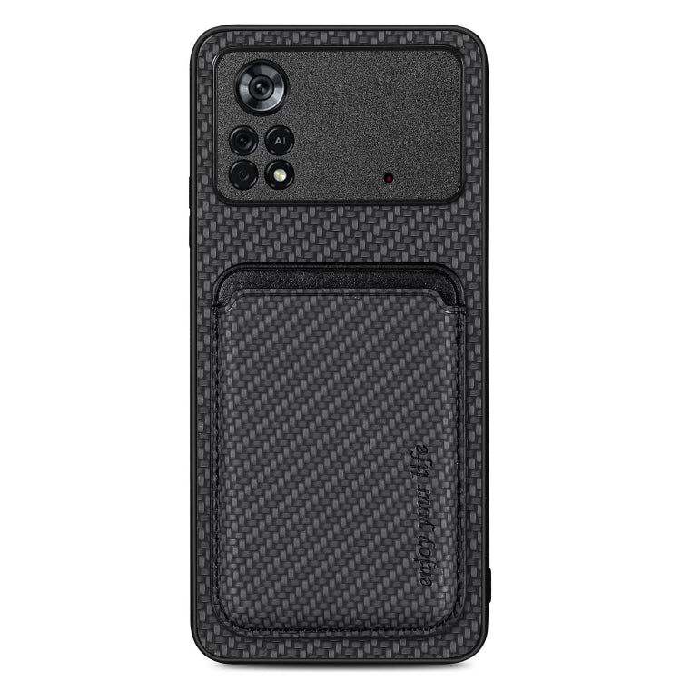 Carbon Fiber Leather Card Magsafe Magnetic Phone Case, For Honor Magic5, For Honor X7A, For Honor X9A, For Xiaomi Poco X4 Pro 5G