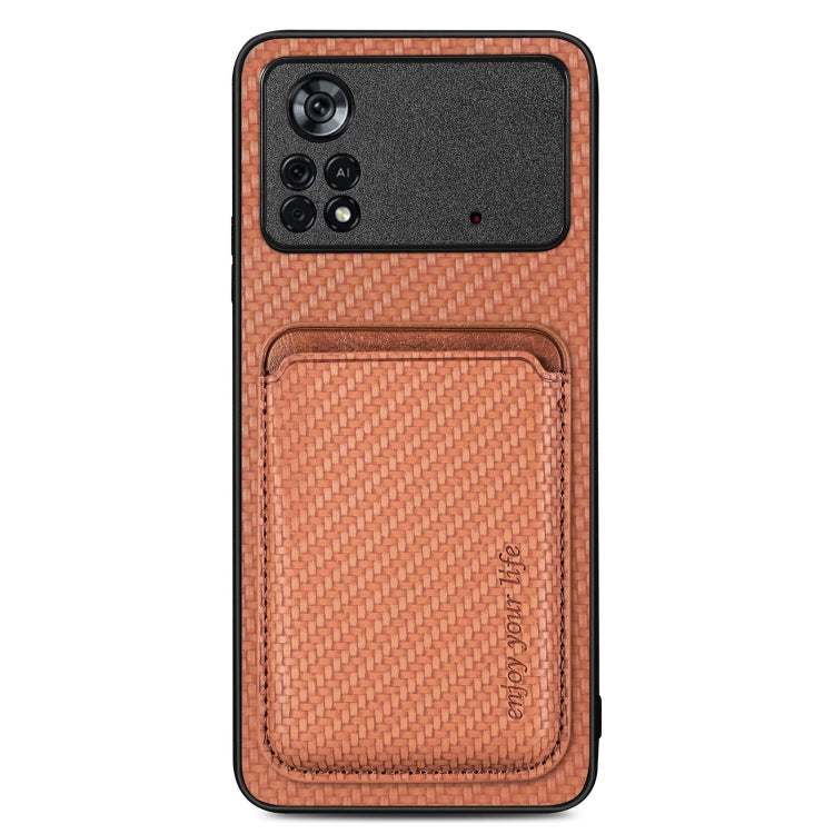 Carbon Fiber Leather Card Magsafe Magnetic Phone Case, For Honor Magic5, For Honor X7A, For Honor X9A, For Xiaomi Poco X4 Pro 5G