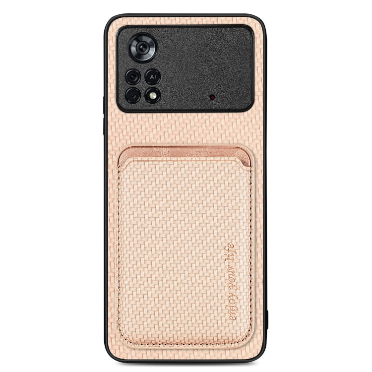 Carbon Fiber Leather Card Magsafe Magnetic Phone Case, For Honor Magic5, For Honor X7A, For Honor X9A, For Xiaomi Poco X4 Pro 5G