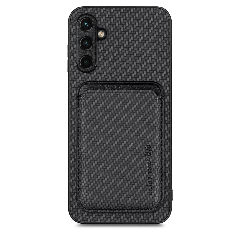 Carbon Fiber Leather Card Magsafe Magnetic Phone Case, For Samsung Galaxy A34 5G