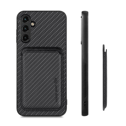 Carbon Fiber Leather Card Magsafe Magnetic Phone Case, For Samsung Galaxy A34 5G
