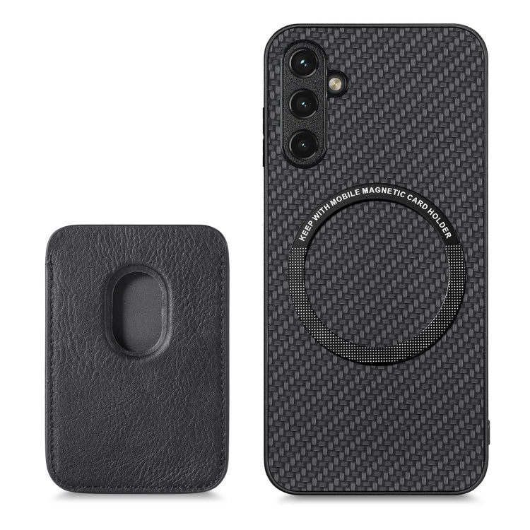 Carbon Fiber Leather Card Magsafe Magnetic Phone Case, For Samsung Galaxy A34 5G