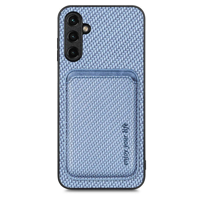 Carbon Fiber Leather Card Magsafe Magnetic Phone Case, For Samsung Galaxy A34 5G