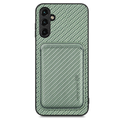 Carbon Fiber Leather Card Magsafe Magnetic Phone Case, For Samsung Galaxy A34 5G
