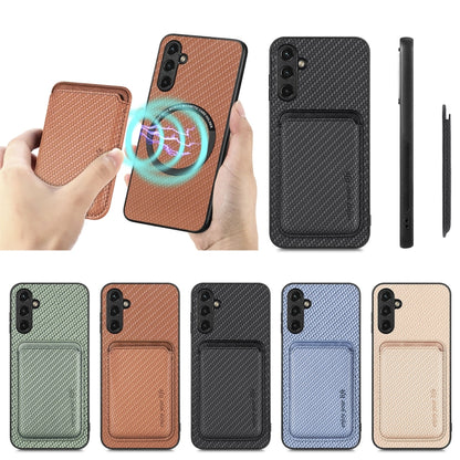 Carbon Fiber Leather Card Magsafe Magnetic Phone Case, For Samsung Galaxy A34 5G