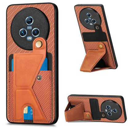 Carbon Fiber Wallet Flip Card K-shaped Holder Phone Case, For Honor Magic5, For Honor X7A, For Honor X8A, For Xiaomi Poco X4 Pro 5G