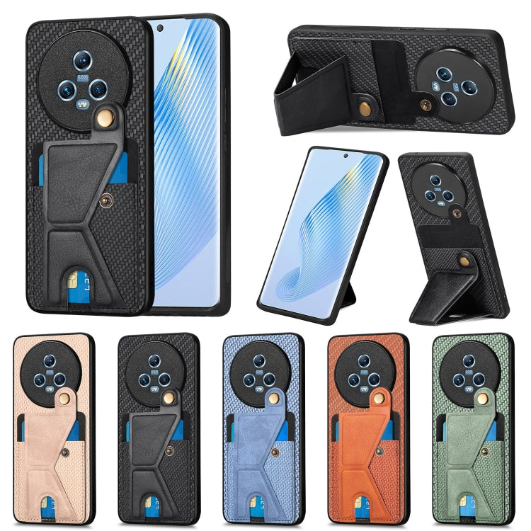 Carbon Fiber Wallet Flip Card K-shaped Holder Phone Case, For Honor Magic5, For Honor X7A, For Honor X8A, For Xiaomi Poco X4 Pro 5G