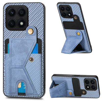 Carbon Fiber Wallet Flip Card K-shaped Holder Phone Case, For Honor Magic5, For Honor X7A, For Honor X8A, For Xiaomi Poco X4 Pro 5G