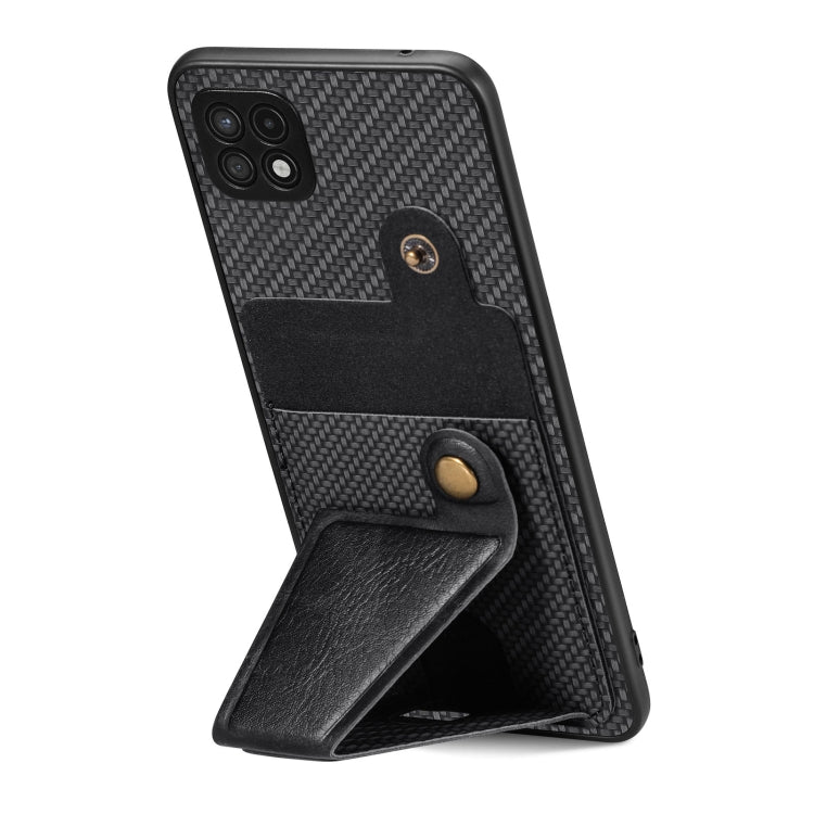 Carbon Fiber Wallet Flip Card K-shaped Holder Phone Case, For Samsung Galaxy A22 5G, For Samsung Galaxy A32 5G