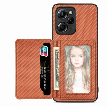 Carbon Fiber Magnetic Card Wallet Bag Phone Case, For Xiaomi Poco X4 Pro 5G, For Xiaomi Poco X5 Pro 5G, For Samsung Galaxy A22 5G, For Samsung Galaxy A32 5G