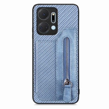 Carbon Fiber Horizontal Flip Zipper Wallet Phone Case, For Honor X7A, For Honor X8A, For Xiaomi Poco X4 Pro 5G, For Samsung Galaxy A22 5G