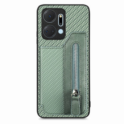 Carbon Fiber Horizontal Flip Zipper Wallet Phone Case, For Honor X7A, For Honor X8A, For Xiaomi Poco X4 Pro 5G, For Samsung Galaxy A22 5G