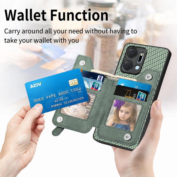 Carbon Fiber Horizontal Flip Zipper Wallet Phone Case, For Honor X7A, For Honor X8A, For Xiaomi Poco X4 Pro 5G, For Samsung Galaxy A22 5G