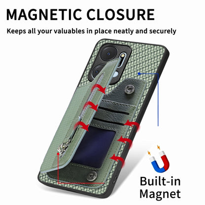 Carbon Fiber Horizontal Flip Zipper Wallet Phone Case, For Honor X7A, For Honor X8A, For Xiaomi Poco X4 Pro 5G, For Samsung Galaxy A22 5G