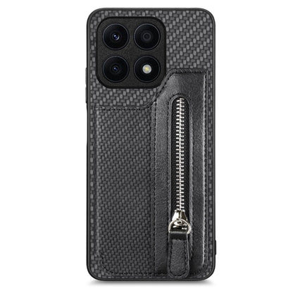 Carbon Fiber Horizontal Flip Zipper Wallet Phone Case, For Honor X7A, For Honor X8A, For Xiaomi Poco X4 Pro 5G, For Samsung Galaxy A22 5G