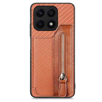 Carbon Fiber Horizontal Flip Zipper Wallet Phone Case, For Honor X7A, For Honor X8A, For Xiaomi Poco X4 Pro 5G, For Samsung Galaxy A22 5G