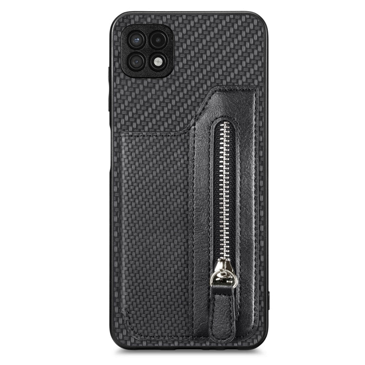 Carbon Fiber Horizontal Flip Zipper Wallet Phone Case, For Honor X7A, For Honor X8A, For Xiaomi Poco X4 Pro 5G, For Samsung Galaxy A22 5G