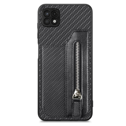 Carbon Fiber Horizontal Flip Zipper Wallet Phone Case, For Honor X7A, For Honor X8A, For Xiaomi Poco X4 Pro 5G, For Samsung Galaxy A22 5G