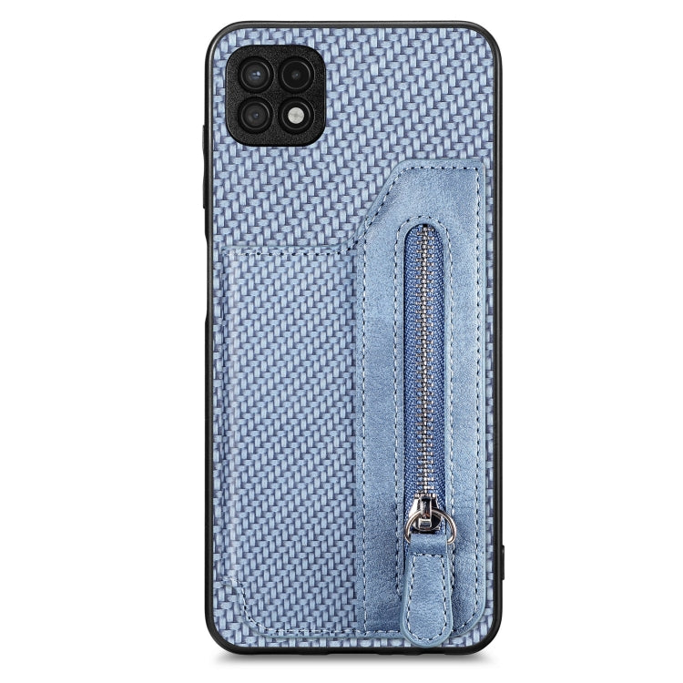 Carbon Fiber Horizontal Flip Zipper Wallet Phone Case, For Honor X7A, For Honor X8A, For Xiaomi Poco X4 Pro 5G, For Samsung Galaxy A22 5G