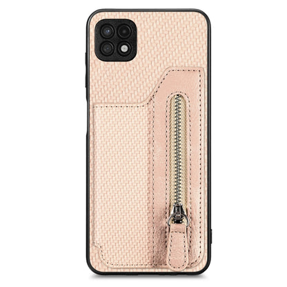 Carbon Fiber Horizontal Flip Zipper Wallet Phone Case, For Honor X7A, For Honor X8A, For Xiaomi Poco X4 Pro 5G, For Samsung Galaxy A22 5G