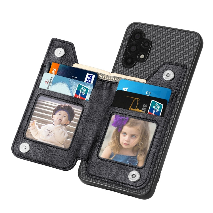 Carbon Fiber Horizontal Flip Zipper Wallet Phone Case, For Samsung Galaxy A32 5G