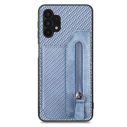 Carbon Fiber Horizontal Flip Zipper Wallet Phone Case, For Samsung Galaxy A32 5G