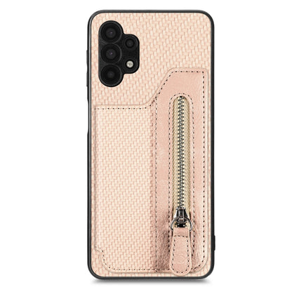 Carbon Fiber Horizontal Flip Zipper Wallet Phone Case, For Samsung Galaxy A32 5G