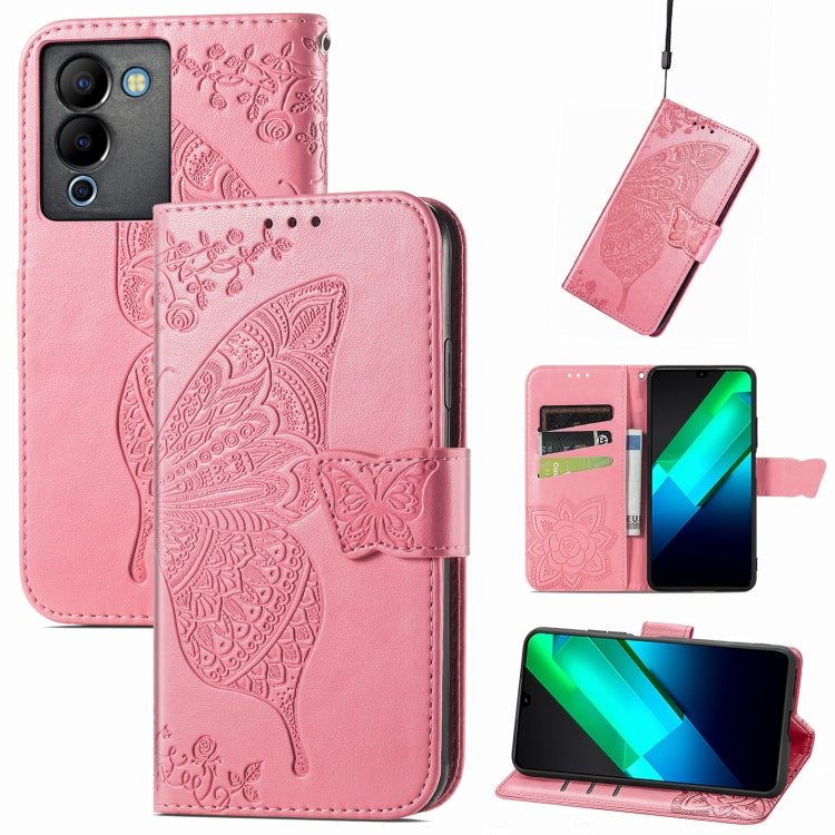Butterfly Love Flower Embossed Leather Phone Case, For Infinix Note 12 G96, For OnePlus Ace 2, For Realme C55