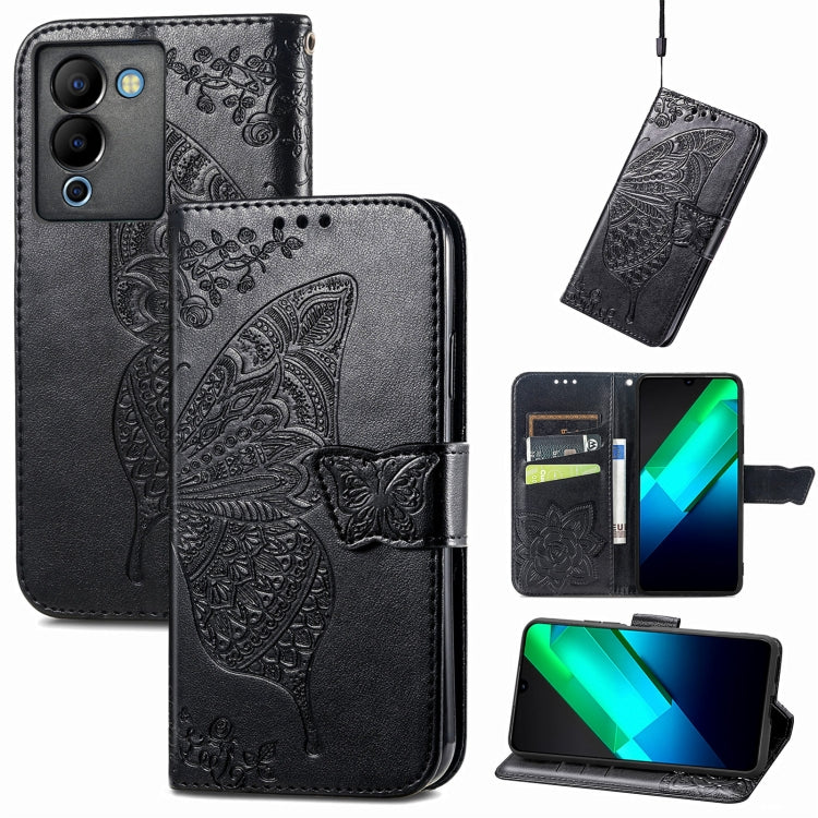 Butterfly Love Flower Embossed Leather Phone Case, For Infinix Note 12 G96, For OnePlus Ace 2, For Realme C55
