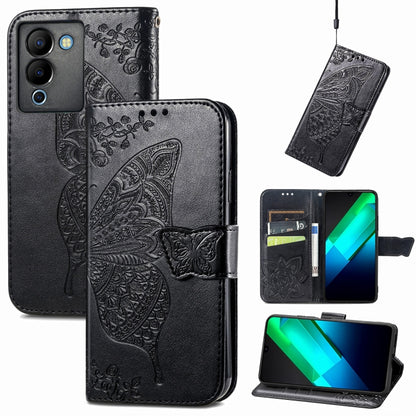 Butterfly Love Flower Embossed Leather Phone Case, For Infinix Note 12 G96, For OnePlus Ace 2, For Realme C55