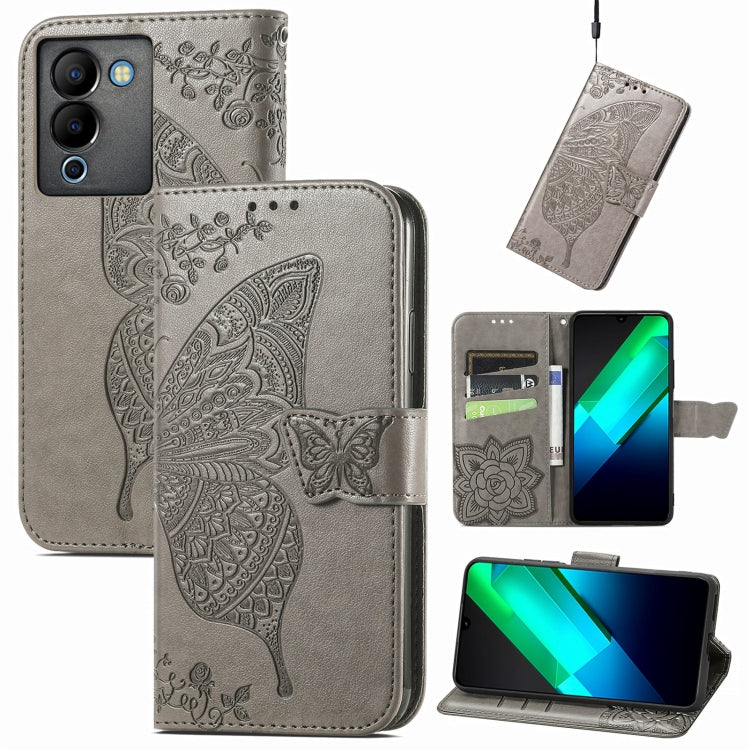 Butterfly Love Flower Embossed Leather Phone Case, For Infinix Note 12 G96, For OnePlus Ace 2, For Realme C55