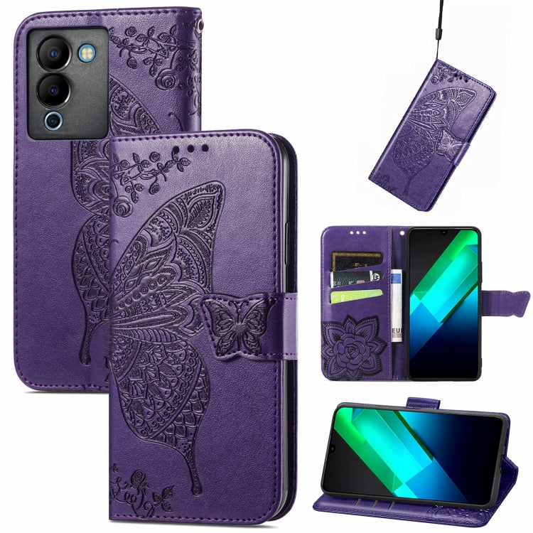Butterfly Love Flower Embossed Leather Phone Case, For Infinix Note 12 G96, For OnePlus Ace 2, For Realme C55