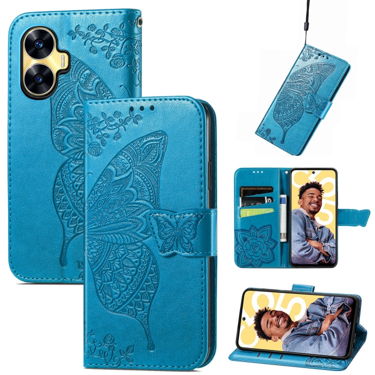 Butterfly Love Flower Embossed Leather Phone Case, For Infinix Note 12 G96, For OnePlus Ace 2, For Realme C55