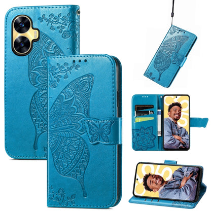 Butterfly Love Flower Embossed Leather Phone Case, For Infinix Note 12 G96, For OnePlus Ace 2, For Realme C55