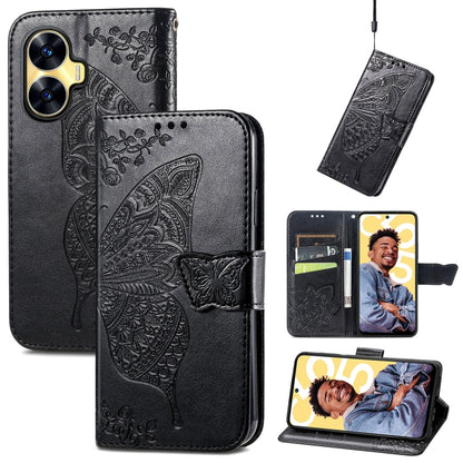 Butterfly Love Flower Embossed Leather Phone Case, For Infinix Note 12 G96, For OnePlus Ace 2, For Realme C55