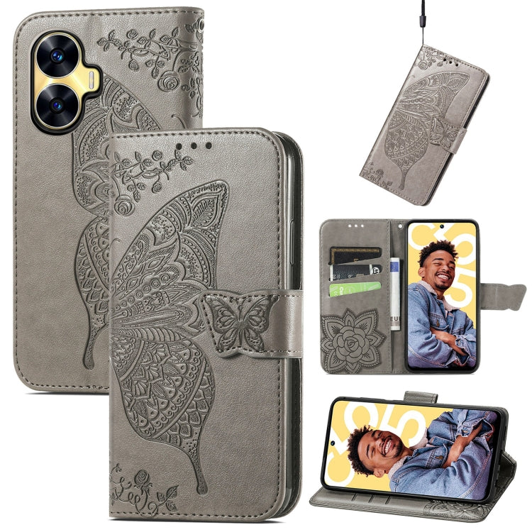 Butterfly Love Flower Embossed Leather Phone Case, For Infinix Note 12 G96, For OnePlus Ace 2, For Realme C55