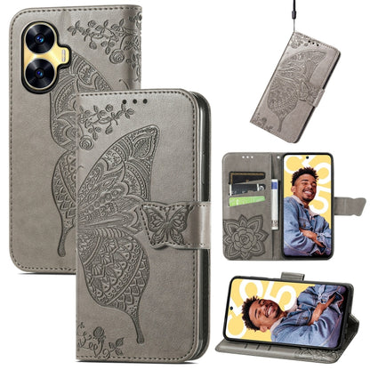 Butterfly Love Flower Embossed Leather Phone Case, For Infinix Note 12 G96, For OnePlus Ace 2, For Realme C55