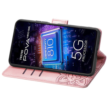 Butterfly Love Flower Embossed Leather Phone Case, For Tecno Pova Neo 5G, For ZTE Blade A52, For Samsung Galaxy A14 4G