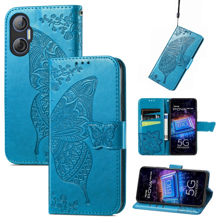 Butterfly Love Flower Embossed Leather Phone Case, For Tecno Pova Neo 5G, For ZTE Blade A52, For Samsung Galaxy A14 4G
