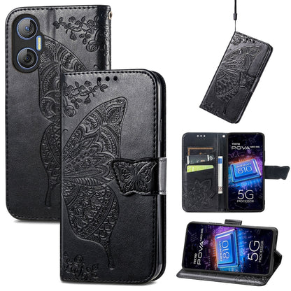 Butterfly Love Flower Embossed Leather Phone Case, For Tecno Pova Neo 5G, For ZTE Blade A52, For Samsung Galaxy A14 4G