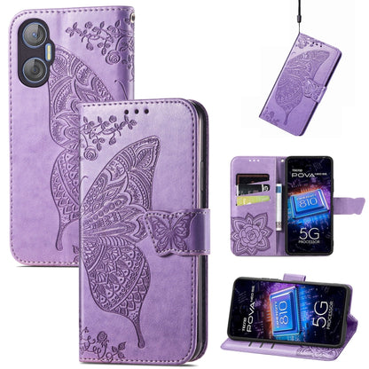 Butterfly Love Flower Embossed Leather Phone Case, For Tecno Pova Neo 5G, For ZTE Blade A52, For Samsung Galaxy A14 4G