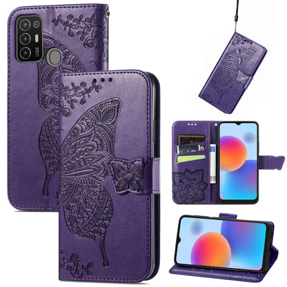Butterfly Love Flower Embossed Leather Phone Case, For Tecno Pova Neo 5G, For ZTE Blade A52, For Samsung Galaxy A14 4G