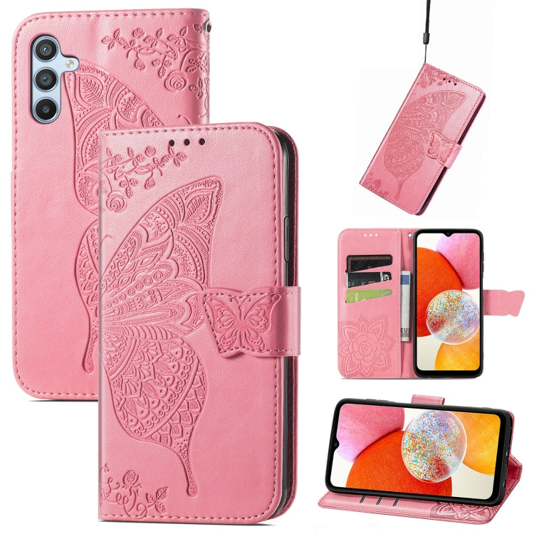 Butterfly Love Flower Embossed Leather Phone Case, For Tecno Pova Neo 5G, For ZTE Blade A52, For Samsung Galaxy A14 4G