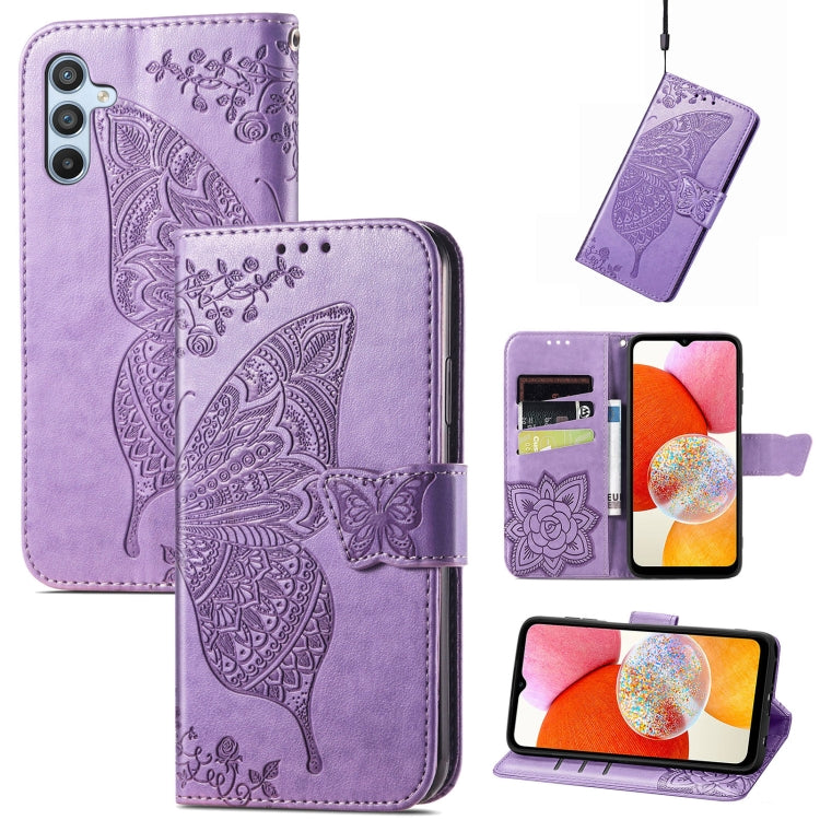 Butterfly Love Flower Embossed Leather Phone Case, For Tecno Pova Neo 5G, For ZTE Blade A52, For Samsung Galaxy A14 4G