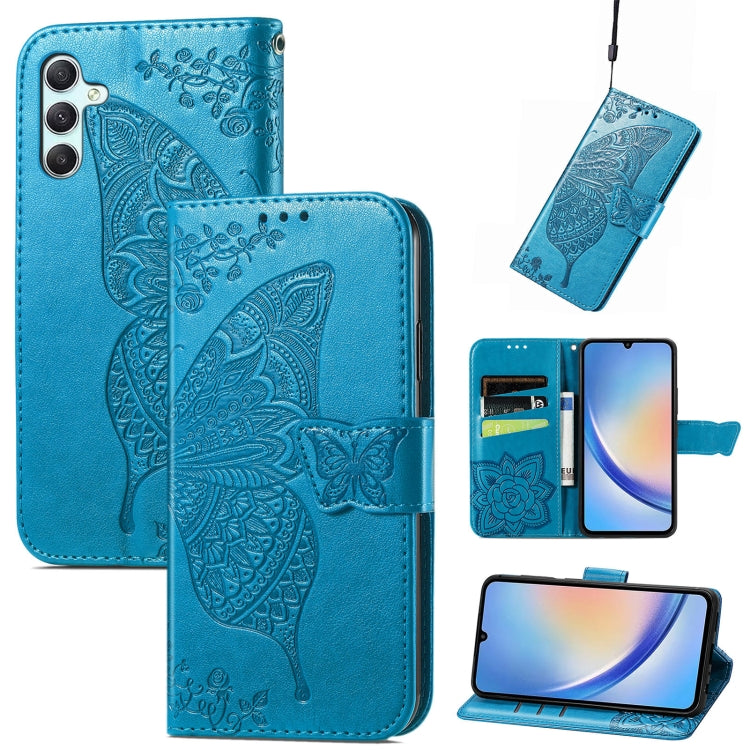 Butterfly Love Flower Embossed Leather Phone Case, For Samsung Galaxy A34 5G