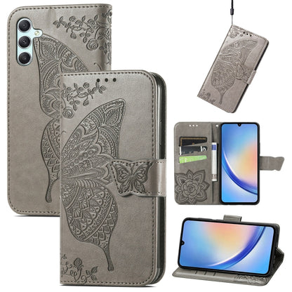 Butterfly Love Flower Embossed Leather Phone Case, For Samsung Galaxy A34 5G
