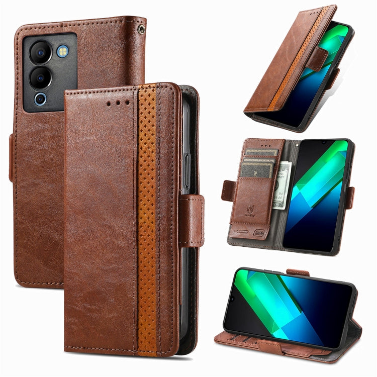 CaseNeo Splicing Dual Magnetic Buckle Leather Phone Case, For Honor Magic5, For Infinix Note 12 G96, For OnePlus Ace 2, For Realme C55